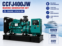 Generador Diésel Marino SCDC CCFJ400JW de 400kW con AVR, Motor CUM CUMS KTA19-DM de 1800 RPM para Embarcaciones de Apoyo en Alta Mar