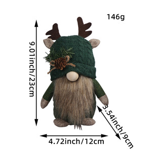 Novedad, Superventas: Adornos de Escritorio y Decoración para Ventanas de Poliéster Tejido, con Diseño de Muñeca sin Rostro, con Cuernos de Reno, Estilo Bosque Festivo, para Personajes Mayores, Adornos Navideños - Product Image 2