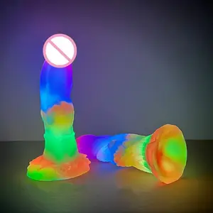 New Arrival Wholesale Colorful Luminous Liquid Silicone Masturbator Realistic Dildo Sex Toys For Women