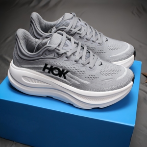 Chaussures de course élégantes pour hommes S BONDI 9 de haute qualité, augmentant la taille, toutes saisons, pour l'extérieur, respirantes, à semelle souple, chaussures de sport HOKAS - Product Image 5