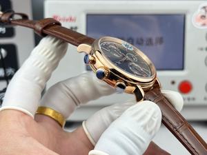 Montres mécaniques en promotion avec un design tendance, fonction calendrier de haute qualité, bracelet marron, cadran noir - Product Image 5