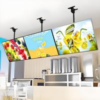 Caisson lumineux à suspension LED d'intérieur personnalisable Affichage du panneau de menu de profil en aluminium pour la publicité de restaurant Alimentation 12V