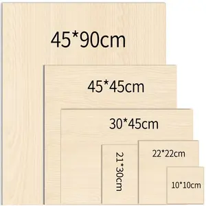 Hojas de tilo para corte láser, madera contrachapada de 1mm, 2mm, 3mm, 4mm, 5mm, 6mm y 7mm