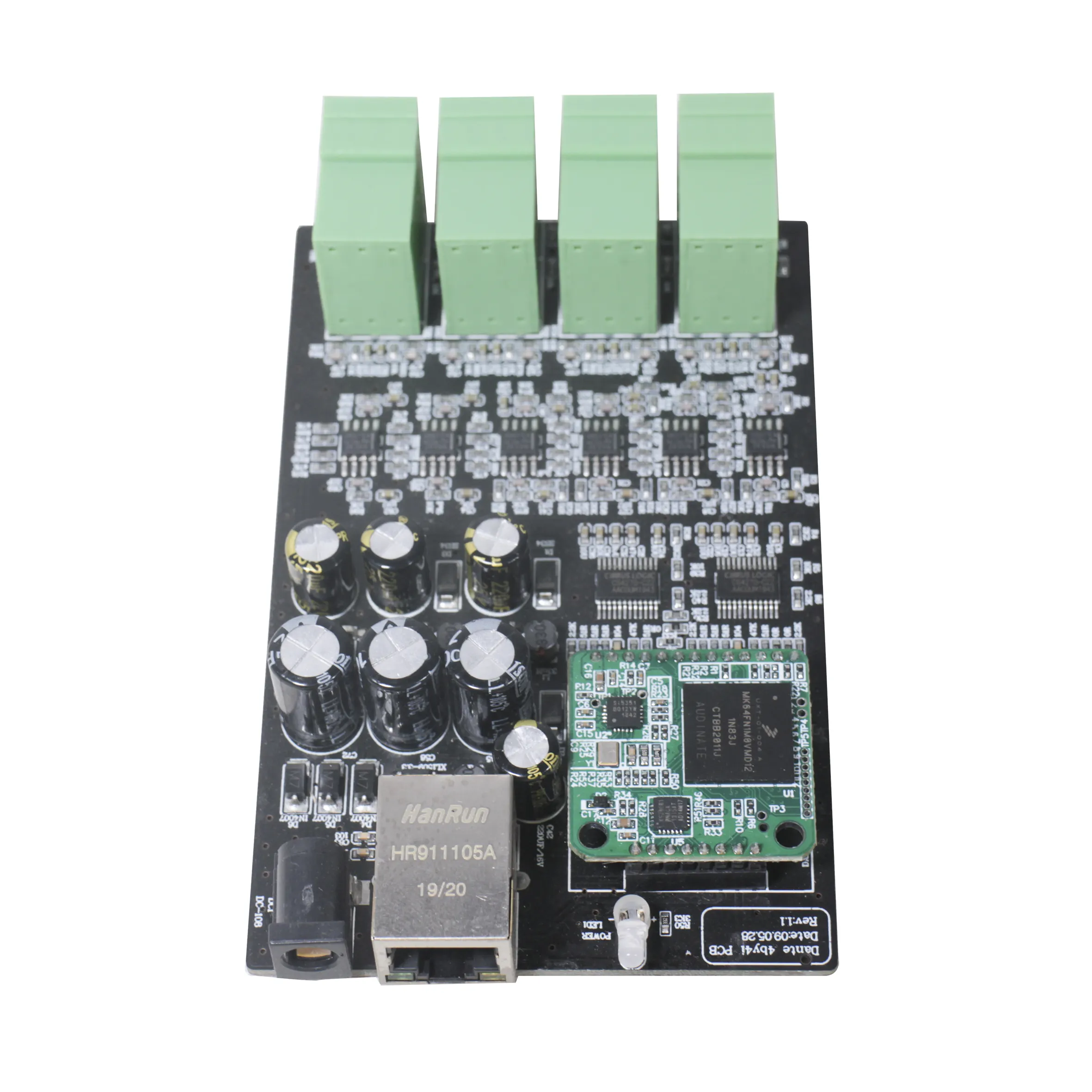 T 4 In 4 Out Dante Board PCB 4-in-4-out Power Inverter Dante Network PCB Board dengan input MIC/AUX