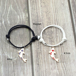 Gelang <span class=keywords><strong>Magnet</strong></span> Anti Alergi yang Dapat Disesuaikan, Gelang Anyaman dengan Gembok Hewan, Set Gelang Pasangan - Product Image 3