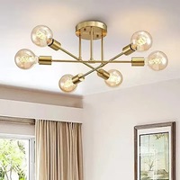 Plafonnier LED de style nordique pour salon, luminaire de luxe en fer forgé à montage en surface pour couloir, idéal pour l'export.