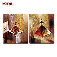 Danseuses de Ballet d'art contemporain 100%, peintures à l'huile abstraites peintes à la main, sur toile, Art mural, prêt à poser, décoration de la maison