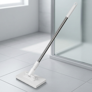 Serpillère plate en microfibre réutilisable avec manche extensible, sans lavage à la main, pour le nettoyage des carreaux de salle de bain - Product Image 6