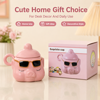 Conçu sur mesure cochon rose personnage 3D créatif tasse à café en céramique nouveauté tasse en porcelaine avec des caractéristiques personnalisées uniques
