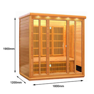 SS-400C in legno miracolo quattro persone calore <span class=keywords><strong>a</strong></span> infrarossi cabina Sauna per il relax in legno massiccio di cedro rosso canadese Hemlock per la casa - Product Image 3