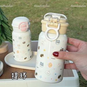 Cute Stainless Steel <b>Thermos</b> Cup For Kids With Dog Straw 500Ml Portable Water <b>Bottle</b> School Travel Use - Product Image 3