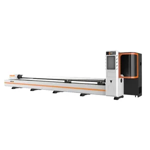 Mesin pemotong serat Laser, 1kw-6kw HT seri untuk pelat logam dan pipa disesuaikan CNC 3m/6m/8m/12m garansi 3 tahun dukungan DXF