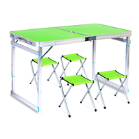 Table de camping réglable en hauteur, table pliante en aluminium pour pique-nique, table de plage portable avec parapluie et chaises pliantes