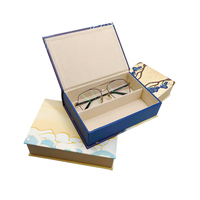 Boîte de rangement pour lunettes de soleil à 2 compartiments, pliable, pour voyage, étui à lunettes fait main