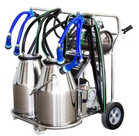 Machine à traire électrique portable en acier inoxydable à roulettes, à seau simple/double, avec pompe à vide, de qualité alimentaire, haute productivité pour vaches