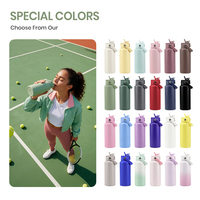 Bouteille d'eau sport isotherme en acier inoxydable de 32 oz sans BPA, anti-fuite, avec bouton-poussoir, pour le camping en plein air (vente en gros)