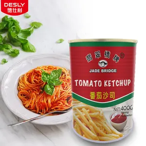 Ketchup Supplier Spaghetti Pasta French Fries Paste Drum Tin Canned 400g Tomatoes Sauce for Food Factory