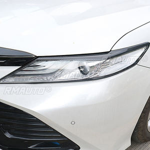 1 paire de couvre-phares en fibre de carbone véritable pour Toyota Camry 2018 2019, autocollants pour phares, garnitures de phares - Product Image 6