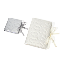 Carnet en cuir PU avec nœud, motif cœur en satin, fermeture à ruban, journal mignon Kawaii pour filles, étudiantes, livre d'or de mariage, cadeau