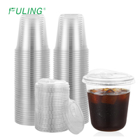 FULING PP 90mm 500ml 16oz Grossiste Tasse jetable en plastique en forme de U avec logo personnalisé pour tasse en plastique pour thé Boba