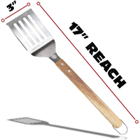 Ensemble d'accessoires de barbecue 3 pièces - Ensemble de pinces, spatule et fourchette pour barbecue - Outils de barbecue en acier inoxydable robuste