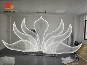 ฉากหลังงานแต่งงานแบบเรียบหรู ตกแต่งด้วยหงส์โลหะขนาดใหญ่พร้อมไฟ LED - Product Image 5