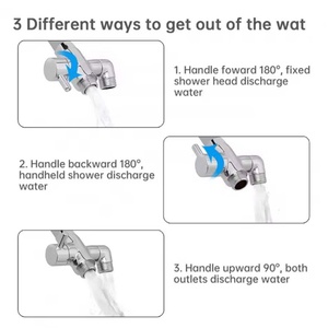 Adaptateur de vanne inverseur en laiton 3 voies G1/2 pouce pour pomme de douche, vanne de distribution d'eau 3 voies, pièces de salle de bain domestiques - Product Image 4