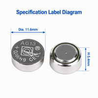 Baterai Kancing Super Alkaline AG13 LR44 1.5V untuk Jam Tangan, Mainan, Kalkulator
