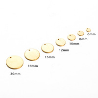 Breloque ronde gravable en acier inoxydable plaqué or, 6MM, 8MM, 15MM, 18MM, 20MM, collection vintage 2025