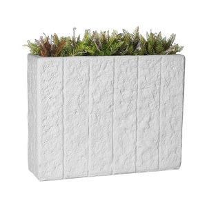 Jardinière rectangulaire autoportante en fibre de verre de style nordique pour extérieur, design <span class=keywords><strong>imitation</strong></span> <span class=keywords><strong>pierre</strong></span> extra-large - Product Image 5
