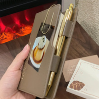 Carnet de notes A7 mini format avec anneaux, en cuir PU, style kawaii pour filles, agenda, journal, feuilles mobiles, papeterie personnalisée en gros