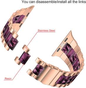 Keepwin in acciaio inox sublimazione grazioso orologio in metallo cinturino con Scruchie per <span class=keywords><strong>Apple</strong></span> <span class=keywords><strong>i</strong></span> <span class=keywords><strong>Watch</strong></span> serie 9 8 7 <span class=keywords><strong>6</strong></span> 5 4 SE - Product Image 3