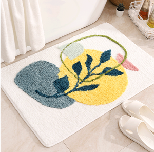 Ins Style Flocking Non-Slip Floor <b>Mat</b> Door <b>Mat</b> Bathroom Kitchen Entrance Area Rug Hom - Product Image 1