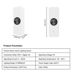 SIXWGH Tuya Zigbee WiFi <span class=keywords><strong>Modo</strong></span> dual Luces inteligentes para el hogar Garaje <span class=keywords><strong>Coche</strong></span> Barra de batería Sensor de luz Aplicación Alertas Escena Enlace Funciona <span class=keywords><strong>Alexa</strong></span> - Product Image 6