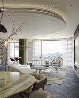 Service de design d'intérieur complet pour villa moderne de luxe, conception de cuisine, rendu 3D, atelier de décoration graphique pour la maison