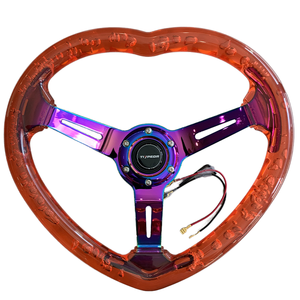 TIYPEOR JDM <span class=keywords><strong>Volant</strong></span> universel de luxe à 3 branches, design cœur profond, en acrylique cristal violet à bulles, Modè<span class=keywords><strong>le</strong></span> 001-GZFXP168 pour voitures chinoises - Product Image 1