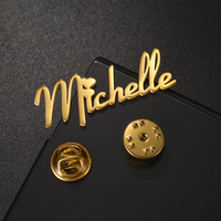 Broche personnalisée en acier inoxydable avec nom, broche à lettres personnalisées pour femmes, livraison directe