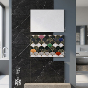 Azulejos de Pared de Cerámica Negra de la Colección Glint de 300x450 mm para Chimenea, Baño y Pasillo, Serie 3D Impermeable en Stock - Product Image 6