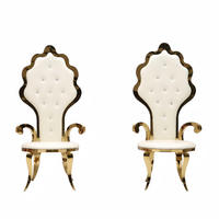Chaises de banquet de luxe en or et blanc pour les fêtes et les salles à manger, mobilier de restaurant de boutique en gros