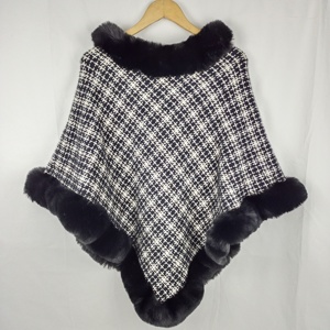 Wholesale Winter Scarfs for Women Stylish Imitated <strong>Mink</strong> Pullover Fur Collar <strong>Poncho</strong> and Capes 2021 - Product Image 1