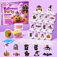 Kit de Breloques en Argile pour Enfants Halloween - Ensemble d'Argile Ultra Légère 12 Couleurs, DIY Jack O'Lantern, Fantôme, Chauve-souris, EN71 ASTM
