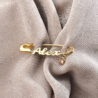 Boutons de manchette personnalisés pour bébé avec nom et pierre de naissance, en acier inoxydable 316L plaqué PVD 18K, broche de sécurité, cadeau d'anniversaire