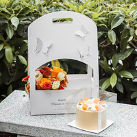 Boîtes à gâteaux-Internet-Famous Creative Handheld Butterfly & Flower Dessert Packaging Coffrets cadeaux, Cartons d'emballage de cuisson de 4 pouces