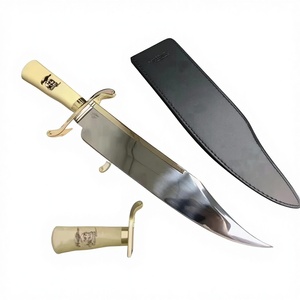 Coltello <span class=keywords><strong>Bowie</strong></span> Personalizzabile RAM BOM con Lama in Acciaio Inossidabile, Manico in Avorio, Fodero Industriale, Supporto DIY OEM/ODM - Product Image 1