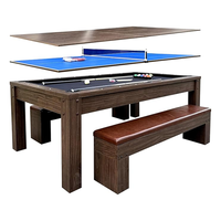 Table combinée 3-en-1 de 7 pieds, idéale pour la salle de jeux à domicile : billard, tennis de table et table à manger, en MDF avec coussinets – Prix de gros – Meilleures ventes