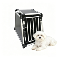 Cage de transport pour chien et animal de compagnie en alliage d'aluminium robuste et durable de haute qualité, verrouillable, pour voiture, GLASCO GLS-D1
