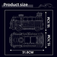 Mould King 10030 T1 Van, Bloques de Construcción de Modelos de Autos Creativos, Juego de Bloques de Plástico Pequeños, Rompecabezas MOC, Juguetes para Regalo de Navidad