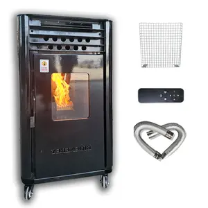 2023 New Pellet Stove Pellet Heater with Auto Ignition Remote Control and black white yellow red color for your chosen