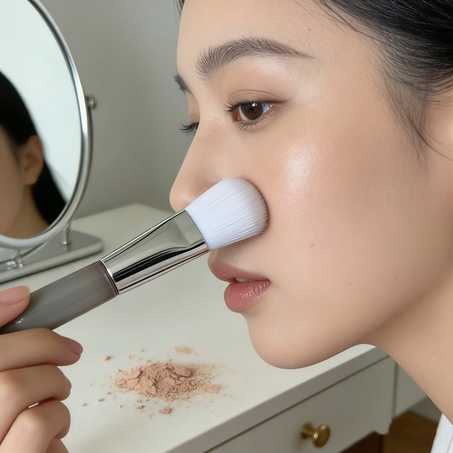 Small Travel Foundation Brush Professional Flat Oval Foundation Mask Brush Portable Mini Makeup Cosmetic Tool Brush
