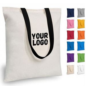 Bolsas de tela con logo impreso personalizado, bolsas de algodón blancas lisas para sublimación, bolsas de compras de lona con logotipos reutilizables - Product Image 1